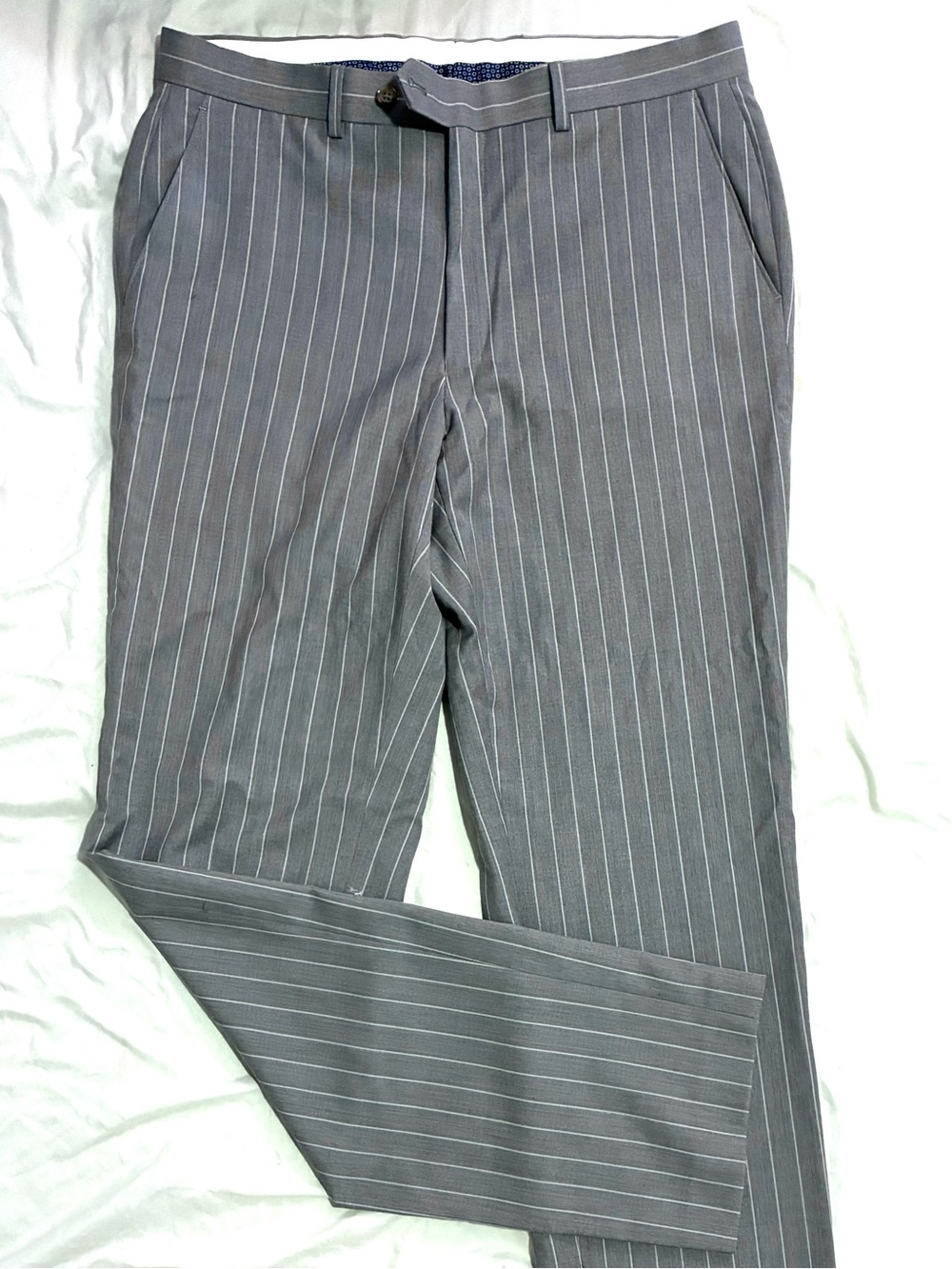 New Polo Ralph Lauren Grey Pinstripe Dress Pants—Never Worn